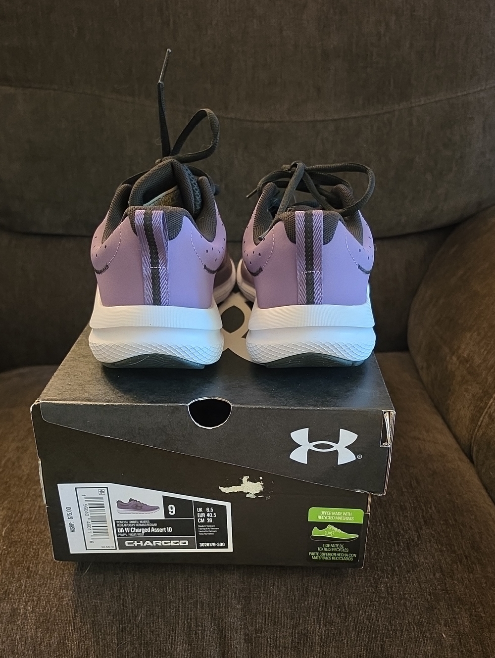 Under Armour Charged Assert 10 Purple and Black Sneakers - Picture 2 of 8